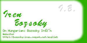 iren bozsoky business card